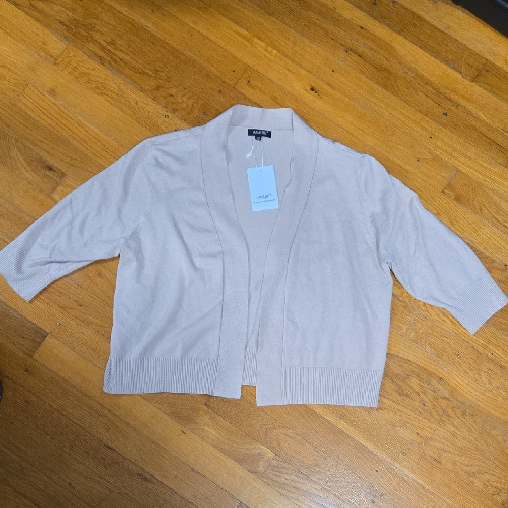 Women's Beige Open Front Cardigan Sweater NWT 2X